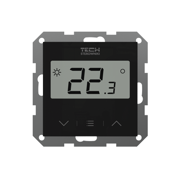 Tech przewodowy regulator pokojowy F-2z v1 dwustanowy do systemów ramkowych, czarny STF-2ZV1BK