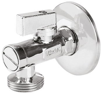 Perfexim kurek kulowy podłączeniowy krótki z filtrem oraz pokrętłem metalowym 1/2" x 3/8" PHA-012 02-012-1510-000