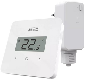 Tech regulator pokojowy bezprzewodowy T-2.2, dwustanowy z pomiarem wilgotności, montaż natynkowy, biały STT-2.2WH