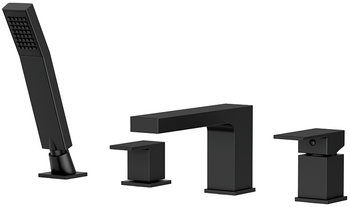 Valvex bateria wannowa stojąca 4-otworowa z akcesoriami ARS, czarny mat 2420560