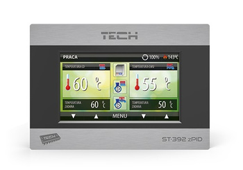 Tech sterownik do kominka, kolorowy, dotykowy, szary przepustnica 100 ST392ZPID100