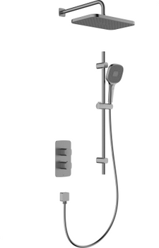 KFA zestaw natryskowy termostatyczny, podtynkowy z drążkiem przesuwnym Malaga, gun metal grey PVD 5759-301-61