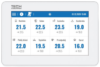 Tech uniwersalny panel kontrolny M-12 biały M12WH
