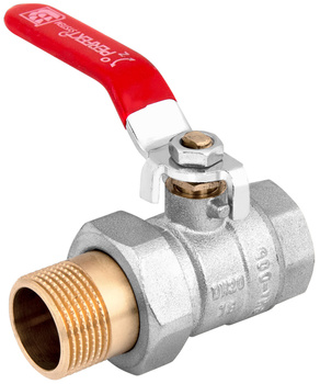 Perfexim kurek kulowy przelotowy ze śrubunkiem perfekt system, z rączką stalową, czerwony 3/4" WZ DN20 PHA-005/R 00-005-0200-100