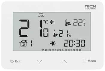 Tech regulator pokojowy przewodowy, dwustanowy, zasilany 230 V, podtynkowy, biały ST293ZV3WH