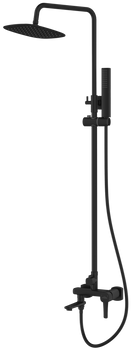 Invena zestaw prysznicowy z deszczownicą i baterią wannową Glamour, czarny AU-05-B04-V