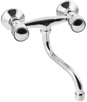 Invena bateria umywalkowo-kuchenna ścienna Modena, chrom BC-12-F0S-L