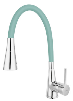 Ferro bateria zlewozmywakowa ZUMBA II, miętowa elastyczna wylewka 2F, chrom BZA42M