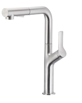 KFA bateria kuchenna DUERO DESIGN stojąca z wyciąganą i obrotową wylewką 2 funkcyjną, inox 6623-220-22 