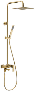 KFA deszczownia z baterią natryskową i składaną wylewką Logon, brushed light gold PVD 5136-925-39