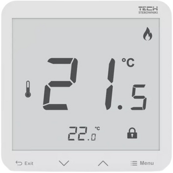 Tech regulator pokojowy bezprzewodowy R-8pz PLUS, pokojowy, zasilany 230V, montaż podtynkowy, biały STR8PZPLUSWH
