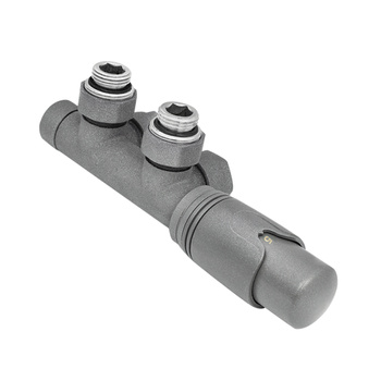 Perfexim zestaw termostatyczny PHA-036G kątowy z nastawą wstępną do podłączenia grzejnika grafit 20-036-0000-002
