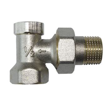 Invena zawór grzejnikowy kątowy powrotny do rur stalowych ze śrubunkiem 1/2" CZ-51-K15-W