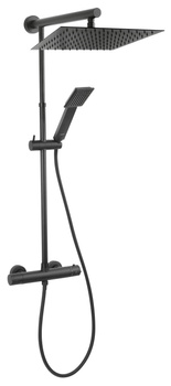 Ferro zestaw natryskowy TREVI SQUARE BLACK z baterią termostatyczną, czarny NP75SQ-TRV7U-BL