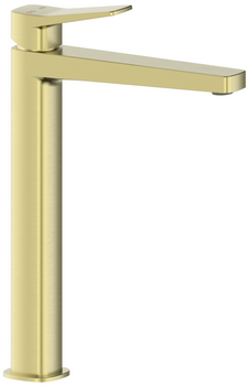 KFA bateria umywalkowa wysoka nablatowa ze spustem klik-klak Malaga, złoty szczotkowany PVD 4522-712-31