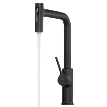 Invena bateria kuchenna z wyciąganą wylewką Farsala czarna BZ-40-L04-S