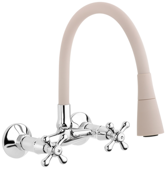 Invena bateria kuchenna ścienna Roma, beżowy/chrom BC-24-E3S-L