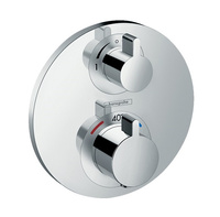 Hansgrohe bateria termostatyczna Ecostat S podtynkowa z zaworem odcinająco-przełączającym, element zewnętrzny 15758000