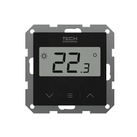 Tech przewodowy regulator pokojowy F-2z v1 dwustanowy do systemów ramkowych, czarny STF-2ZV1BK