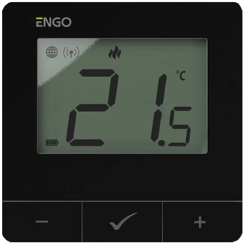 Engo natynkowy, internetowy regulator temperatury ZigBee/868 MHz zasilany bateryjnie 230V, czarny E25-BATB