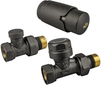 KFA zestaw termostatyczny grzejnikowy, prosty Komfort Pro, grafit 757-030-61-BL