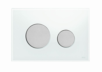 Tece TECEloop - przycisk szkło białe, przyciski chrom matowy 9240659