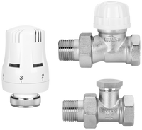 Invena komplet termostatyczny prosty PROV - zawór termostatyczny, zawór powrotny, głowica mini PROV 1/2" CD-72-P15-X
