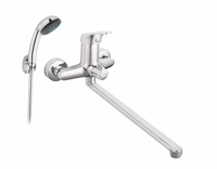 Ferro bateria umywalkowo-wannowa ścienna z zestawem natryskowym FERRO ONE, chrom BFO55A