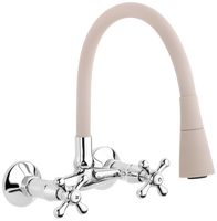 Invena bateria kuchenna ścienna Roma, beżowy/chrom BC-24-E3S-L