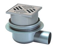 Kessel wpust Classic DN50, odpływ boczny z kratką nierdzewną 100 x100 40150.20