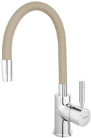 Ferro bateria zlewozmywakowa ZUMBA, beżowa elastyczna wylewka, chrom BZA4P