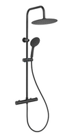 Invena zestaw natryskowy z deszczownią i baterią termostatyczną Musta czarna AU-84-004