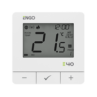 Engo regulator temperatury, programowany, internetowy, bateryjny, ZigBee/868MHz, biały E40-BATW