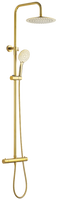 Invena zestaw prysznicowy z deszczownicą i baterią termostatyczną Gold, złoty AU-16-009-X