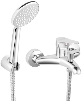 Ferro bateria wannowa ścienna z zestawem natryskowym ISSO, chrom BIS11