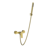 Invena bateria natryskowa z zestawem natryskowym Alonia, złoto szczotkowane BN-70-009-V