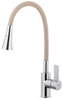 KFA bateria kuchenna stojąca z elastyczną wylewką Rumba Duo, chrom/beżowy 6553-925-51
