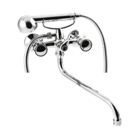 Invena bateria wannowa z zestawem natryskowym Modena chrom BW-14-F0S