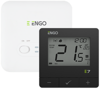 Engo regulator temperatury, programowany, bezprzewodowy, czarny E7-RFB