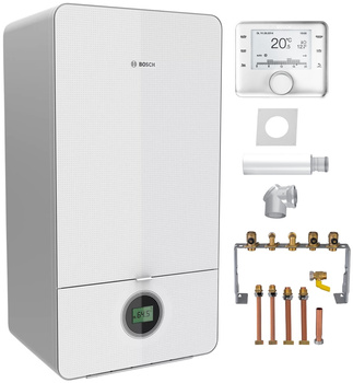 Bosch pakiet kocioł kondensacyjny GC7000iW 14/24C + regulator pogodowy CW400 + zestaw przewodu powietrzno-spalinowego AZB 616/1 8734100633
