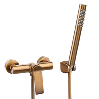 Invena bateria natryskowa z zestaw natryskowym Neri Plus, miedź BN-P1-014-L