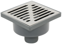 Tycner wpust kanalizacyjny obrotowy z wyjściem prostym 50 mm, ruszt nierdzewny 1224