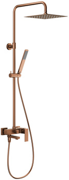 KFA deszczownia z baterią natryskową i składaną wylewką Logon, brushed rose gold PVD 5136-925-34