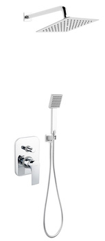 Ferro zestaw ALGEO SQUARE natryskowy podtynkowy z baterią i deszczownicą, chrom BAQ7P-SET1-S