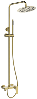 Invena zestaw prysznicowy z deszczownicą Alonia, złoto szczotkowane AU-70-D09-V