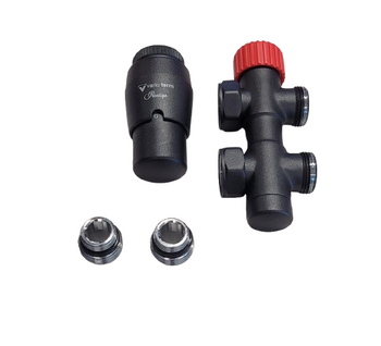 Vario Term zestaw termostatyczny TWINS prosty czarny strukturalny TSGS0214CFP