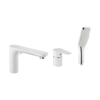 Invena bateria wannowa 3-otworowa Dokos biały/chrom BW-19-S02-V