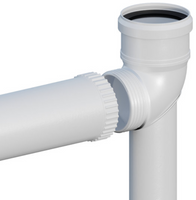 Ricom kolano skręcane PP 87° DN 60 na podstawie z przedłużeniem L 500 mm z uszczelką EPDM 10060PBS2