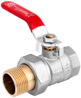 Perfexim kurek kulowy przelotowy ze śrubunkiem perfekt system, z rączką stalową, czerwony 1" WZ DN25 PHA-005/R 00-005-0250-100