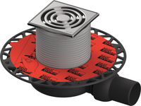 Tece zestaw odpływowy TECEdrainpoint S 112 z uniwersalnym kołnierzem Seal System i rusztem ze stali nierdzewnej 3601102